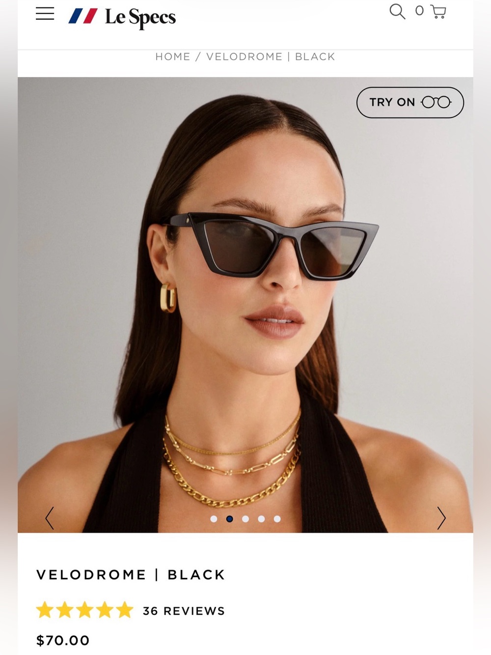 Le Specs Velodrome Matte Black Cat-Eye Sunglasses with Dark Lenses